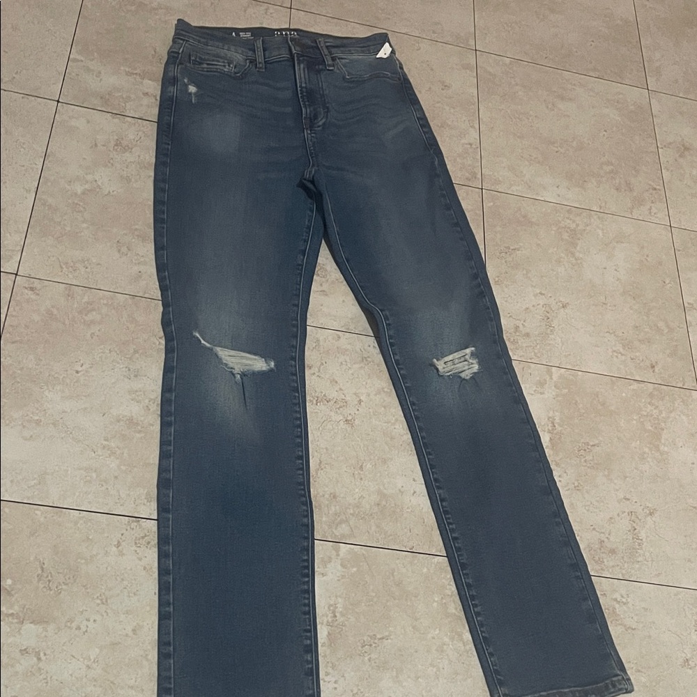 Women's Distressed Blue Jeans
